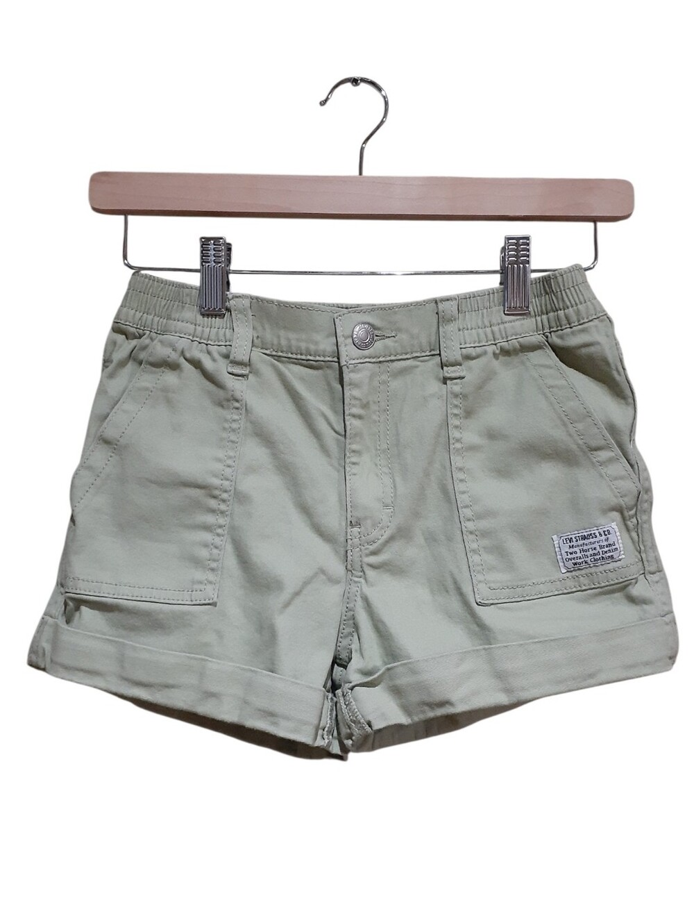 Levis Youth Girls Cuffed Shorts Coloured Denim Light Green Size 12